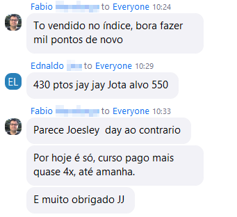 Fábio: curso pago mais quase 4x. Ednaldo: 430 pontos
